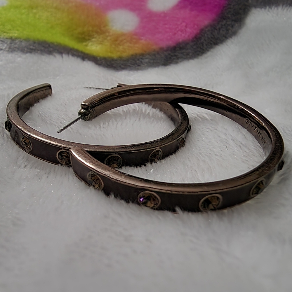 Givenchy rhinestone bling hoops